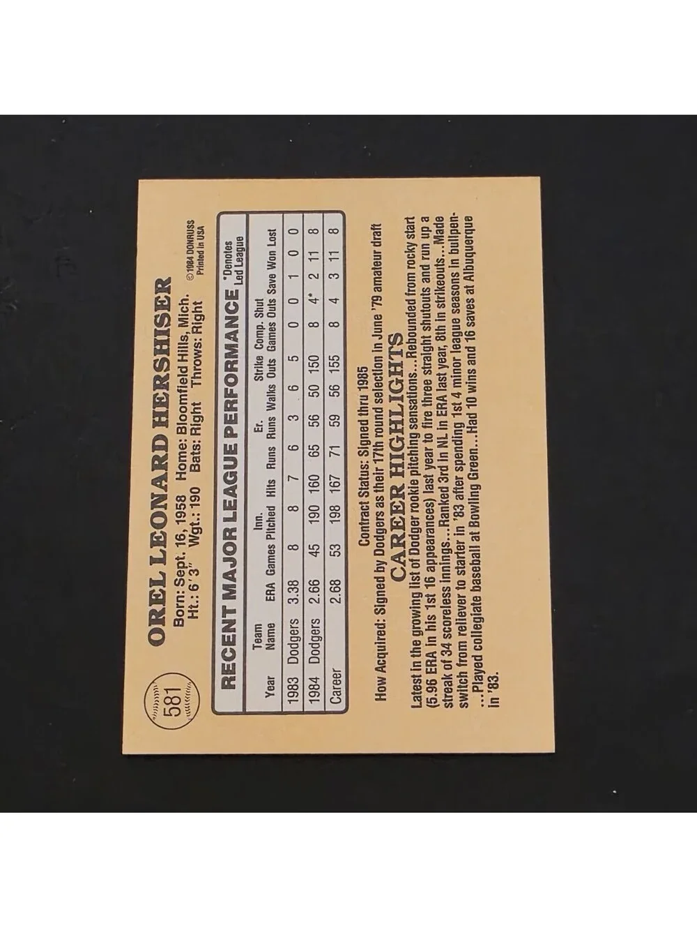 N/A card appears
